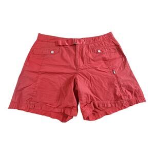 L-RL Lauren Active Raulph Lauren red shorts sz 16 cotton front pockets